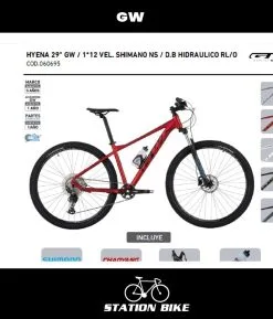 GW BICICLETA MTB 29 1x 12 VEL 10/51 NS HYENA