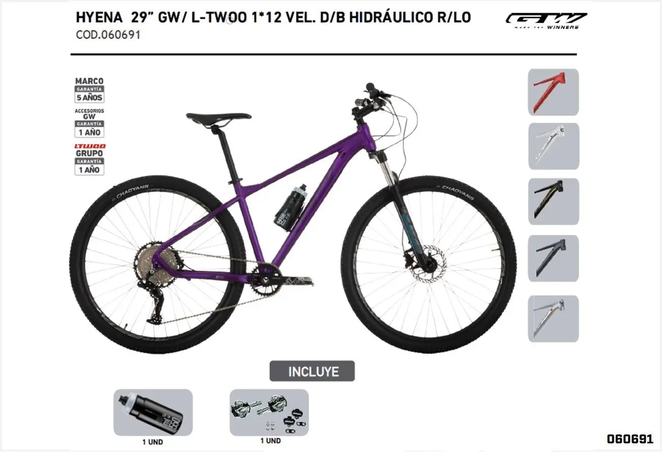 Bicicleta GW Hyena Mtb 29 1x12 3 Bicicleta GW Hyena Mtb 29 1x12