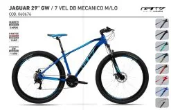 Bicicleta Aluminio Jaguar 29p 7v Disco Mecanico GW